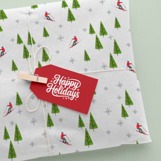 Winter Downhill Ski Pattern Tissuepapier