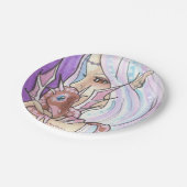 Winter Dragon + Nymph fantasy art Paper Borden Papieren Bordje (Gekanteld)