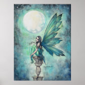 Winter Dream Fairy Fantasy Art Waterverf Acryl Poster (Voorkant)