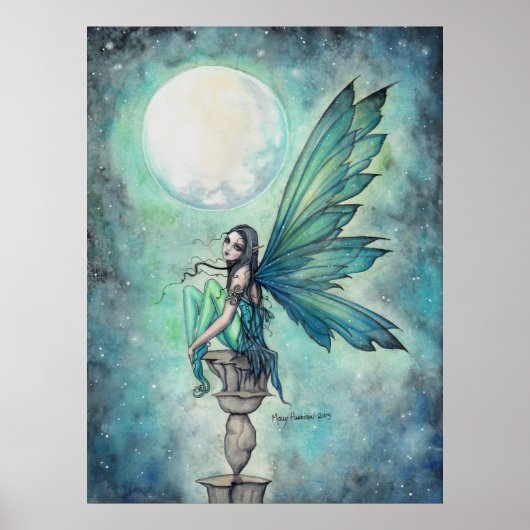 Winter Dream Fairy Fantasy Art Waterverf Acryl Poster (Voorkant)