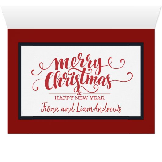 Winter Dream Trees Classic Red kerstkaart (Binenzijde Horizontaal (Onderkant))