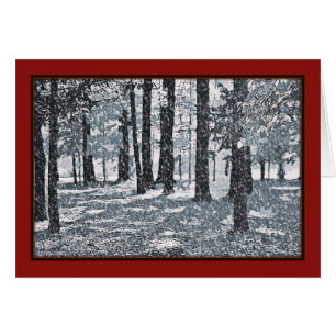 Winter Dream Trees Classic Red kerstkaart