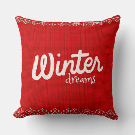 Winter Dreams Knitted Pattern – Cozy Red Holiday D Kussen