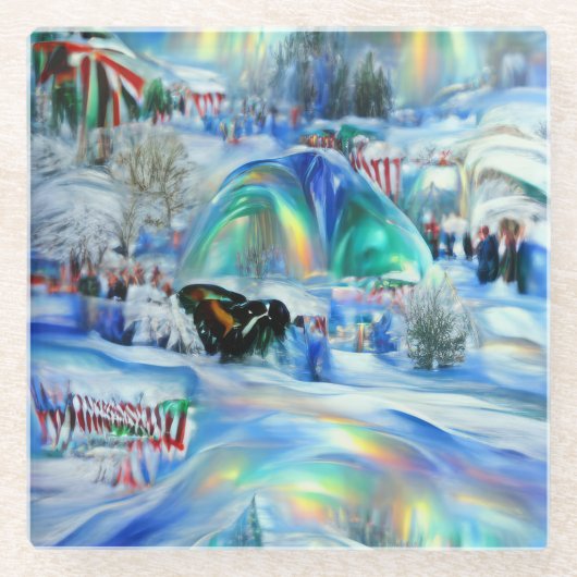 Winter Dreamscape Glazen Onderzetter (Voorkant)