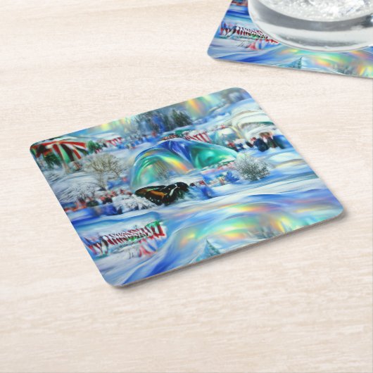 Winter Dreamscape Kartonnen Onderzetters (Schuin)