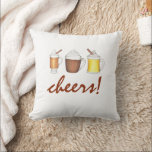 Winter Drinken Christmas Egg Nog Buttered Rum Kussen<br><div class="desc">Decoratief gooien kussen bevat originele markeerafbeeldingen van drie klassieke winterse drinken: hete rum, eierpunch en warme chocolademelk, met CHEERS in een leuk lettertype. Ideaal voor Kerstmis of winter decoreren! Dit ontwerp is ook beschikbaar op andere producten. Zie je niet wat je zoekt? Hulp nodig bij maatwerk? Neem contact op met...</div>