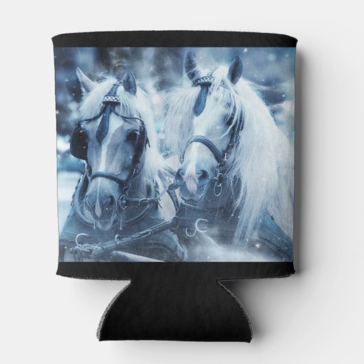 Winter Drivers Foto van het prachtige paardenteam Blikjeskoeler (Achterkant)