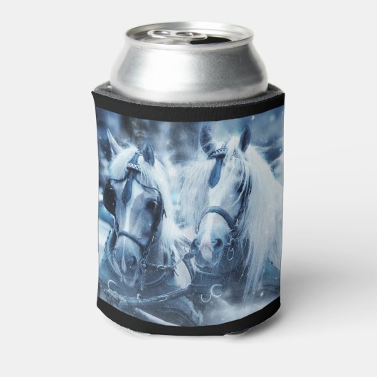 Winter Drivers Foto van het prachtige paardenteam Blikjeskoeler (Blikje Achterkant)