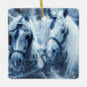 Winter Drivers Foto van het prachtige paardenteam Keramisch Ornament (Voorkant)