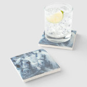 Winter Drivers Foto van het prachtige paardenteam Stenen Onderzetter (Zijkant)