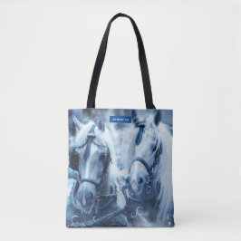 Winter Drivers Foto van het prachtige paardenteam Tote Bag