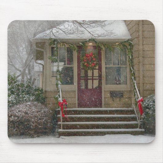 Winter - Dromen van een witte Kerstmis Muismat (Voorkant)