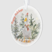 Winter Duck Prettige feestdagen Ornament (voorkant)