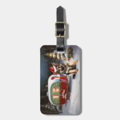 Winter Duitse Herder Caravan Kerstavontuur Bagagelabel (Voorkant verticaal)