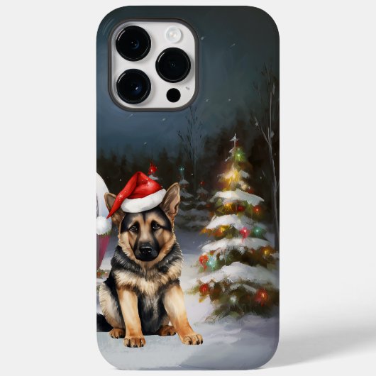 Winter Duitse Herder Caravan Kerstavontuur Case-Mate iPhone Case (Achterkant)
