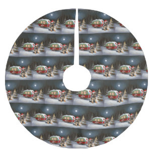 Winter Duitse Herder Caravan Kerstavontuur Kerstboom Rok