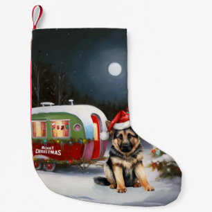 Winter Duitse Herder Caravan Kerstavontuur Kleine Kerstsok