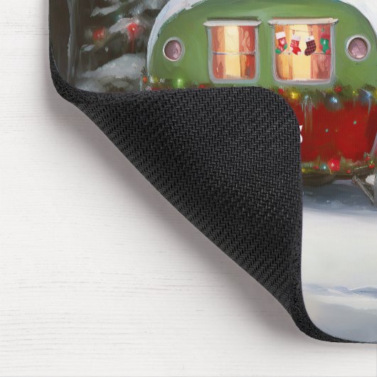 Winter Duitse Herder Caravan Kerstavontuur Muismat (Hoek)