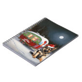Winter Duitse Herder Caravan Kerstavontuur Notitieboek (Linkerzijde)