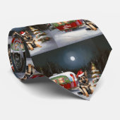 Winter Duitse Herder Caravan Kerstavontuur Stropdas (Opgerold)