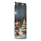 Winter Duitse Herder Caravan Kerstavontuur Thermosbeker (Geroteerd rechts)