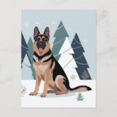 Winter Duitse Herdershond  Briefkaart (Voorkant)