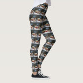 Winter Duitse Herderskaravaan Kerstavontuur Leggings (Rechts)