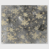Winter Dusk Gold Berries en Snowflakes Cadeaupapier (Vlak)