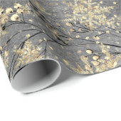 Winter Dusk Gold Berries en Snowflakes Cadeaupapier (Rol Hoek)