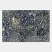 Winter Dusk Night Sky Silver Snowfall Inpakpapier Vel (Voorkant 2)