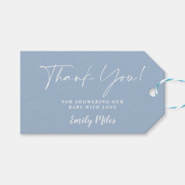 Winter Dusty Blue Dank u labels Cadeaulabel