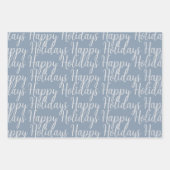 Winter Dusty Blue Kerstmis Holiday Inpakpapier Vel (Voorkant 3)