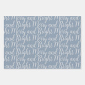 Winter Dusty Blue Kerstmis Holiday Inpakpapier Vel (Voorkant 2)