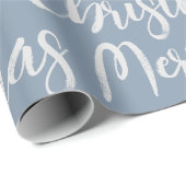 Winter Dusty Blue Merry-kerstakfeestdag Cadeaupapier (Rol Hoek)