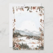 Winter Dusty Blue Mountain Minimalist Wedding Kaart (Achterkant)