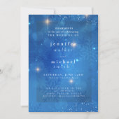 Winter Dusty Blue Mountain Minimalist Wedding Kaart (Voorkant)