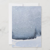 Winter Dusty Blue Mountain Minimalist Wedding Kaart (Achterkant)