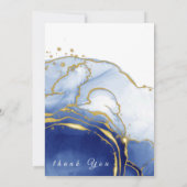 Winter Dusty Blue Mountain Minimalist Wedding Kaart (Achterkant)