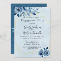 Winter Dusty Blue Navy Oleander Engagement Party