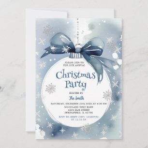 Winter Dusty Blue Ornament Vakantie Kerstfeest Kaart