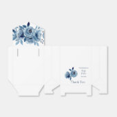 Winter Dusty Blue Peony Wedding Favor Box Bedankdoosjes (Uitgevouwen)