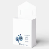 Winter Dusty Blue Peony Wedding Favor Box Bedankdoosjes (Geopend)