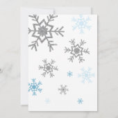 Winter Dusty Blue Snowflake Baby shower Kaart (Achterkant)