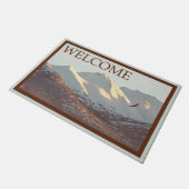 Winter Eagle and Mountains - Welkom Deurmat (Schuin)