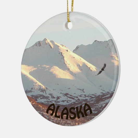 Winter Eagle Keramisch Ornament (Links)