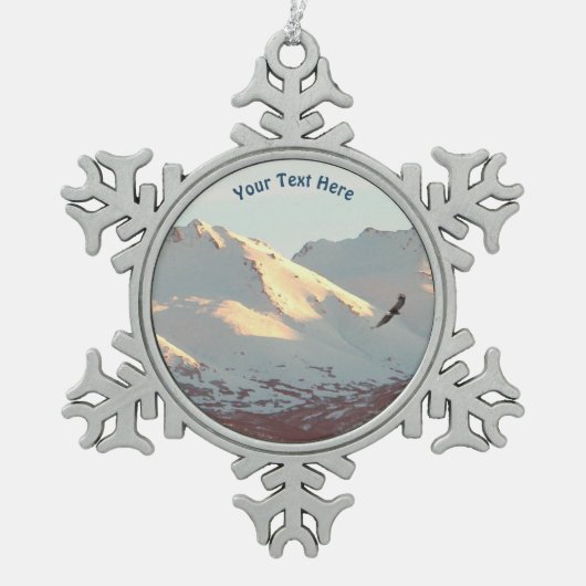 Winter Eagle Tin Sneeuwvlok Ornament (Voorkant)