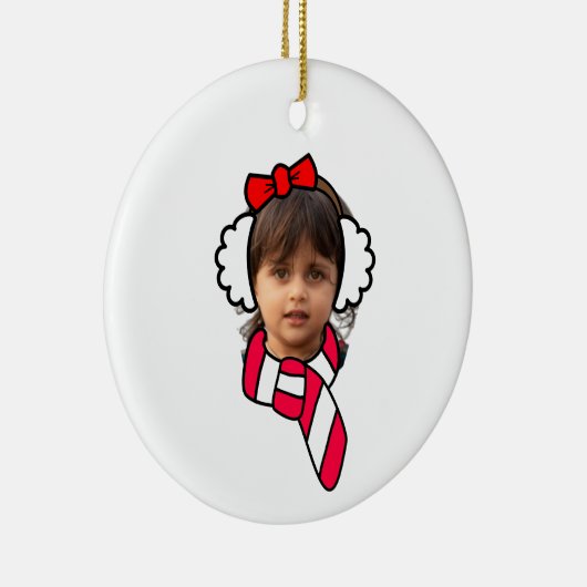 Winter Ear Muff Photo Booth Keramisch Ornament (Rechts)