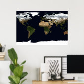 Winter Earth Geografische Wereld Atlas Map Poster (Thuiskantoor)
