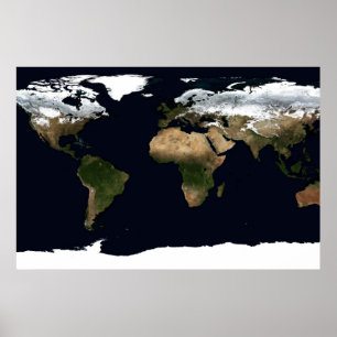 Winter Earth Geografische Wereld Atlas Map Poster