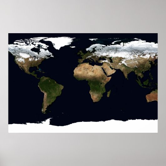 Winter Earth Geografische Wereld Atlas Map Poster (Voorkant)